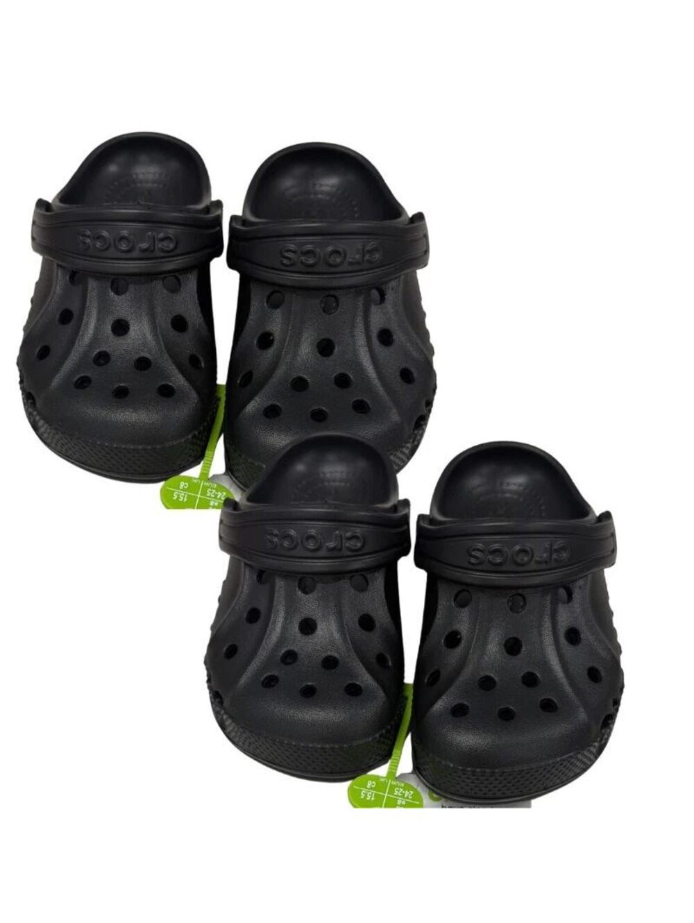 Crocs Baya Toddler Clogs Black Kids Size C5 207012-001 2 Pack New
